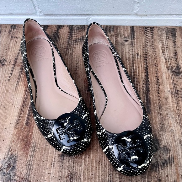 Tory Burch Reva Mojave Leather Flats, SZ 7M EUC LIKE NEW - Picture 1 of 11